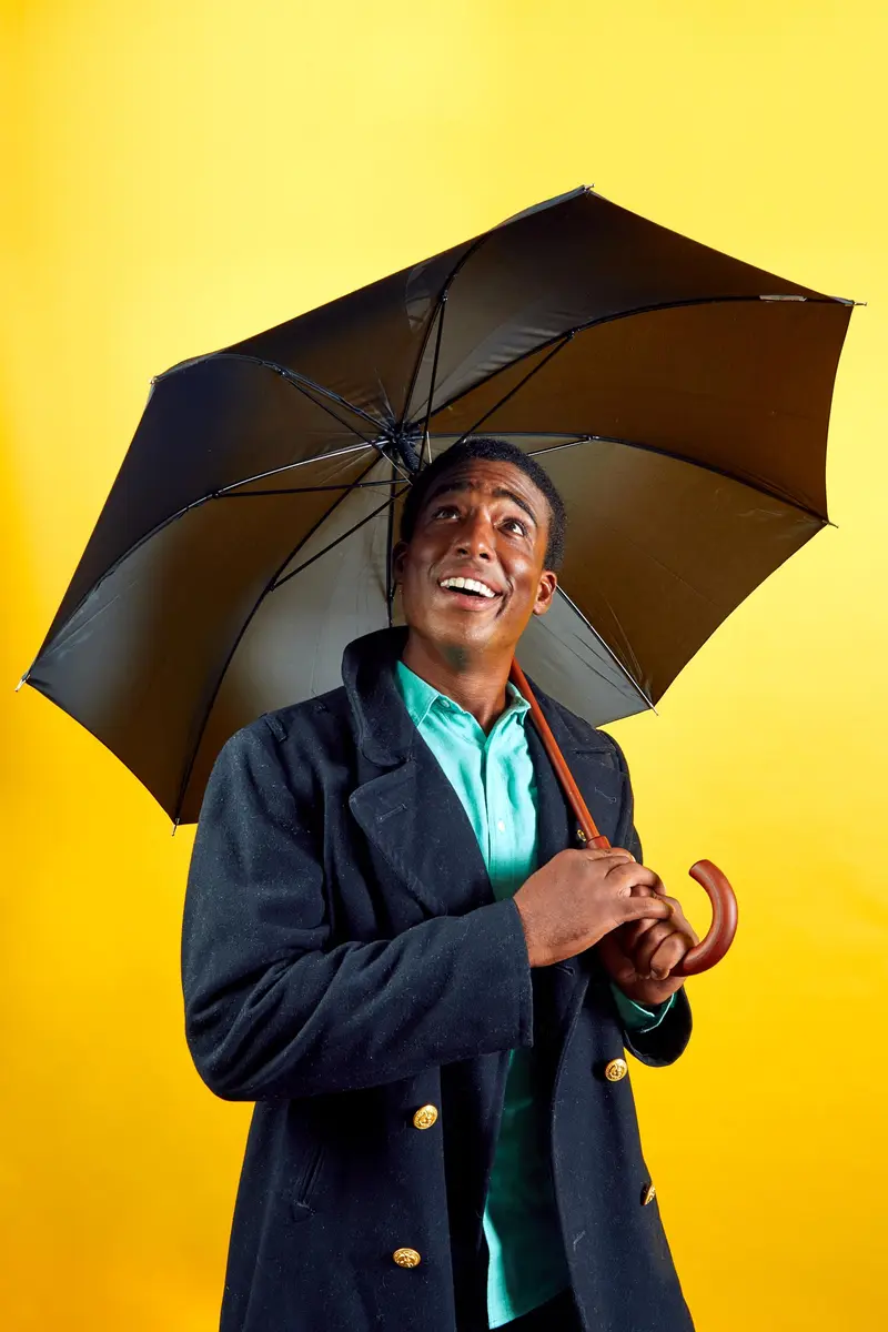 Totes Auto Open Water Repellent Stick Umbrella with Classic Wood J Hook Handle | Elegant, Durable & Rain-Ready (70-120 chars) - view 3