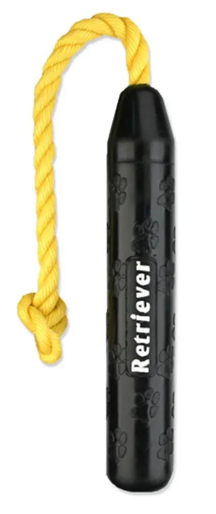 Mammoth TireBiterII Retriever with Poly Float Rope | Extra Long 11” Natural Rubber Dog Toy for Land & Water Play - main product image