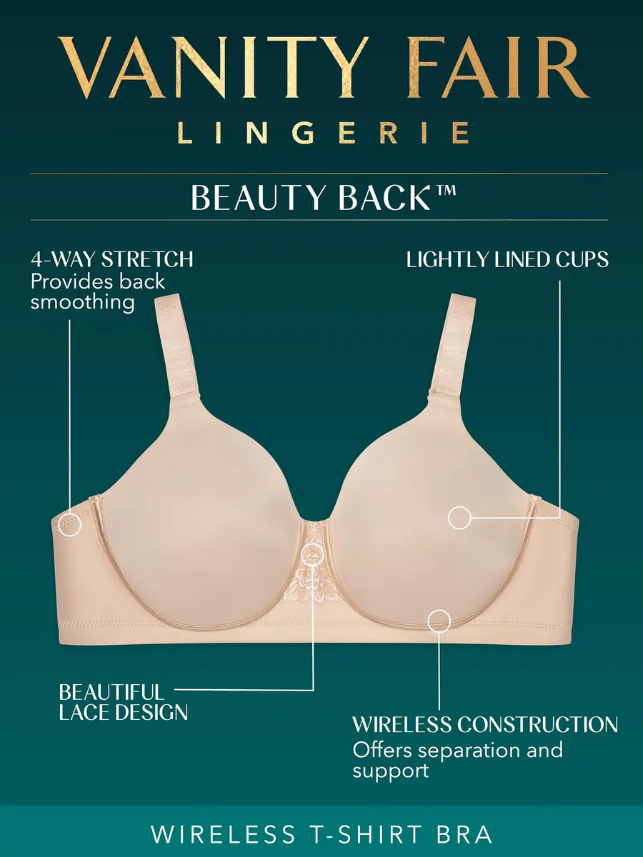Vanity Fair Full Figure Bra 38D | Back Smoothing, Wirefree, Lightly Lined - view 4