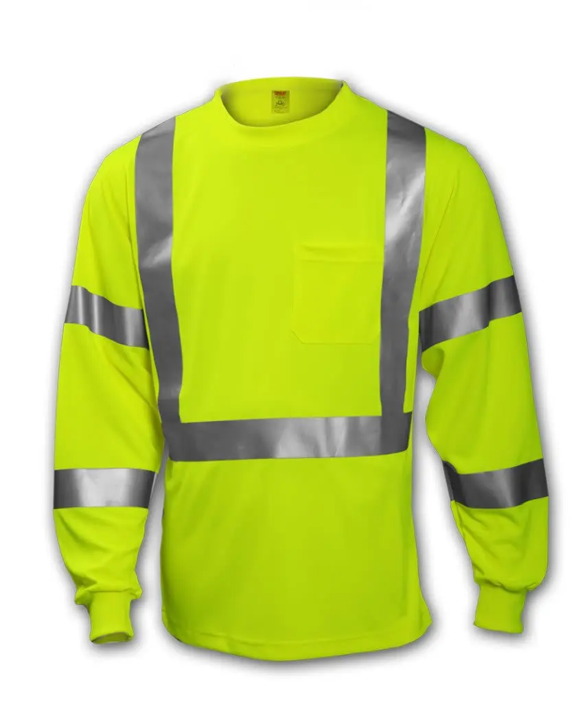 Tingley Job Sight S75522 High Visibility Class 3 Long Sleeve T-Shirt, Medium, Fluorescent Yellow-Green | ANSI/ISEA 107 Type R Class 3 - main product image