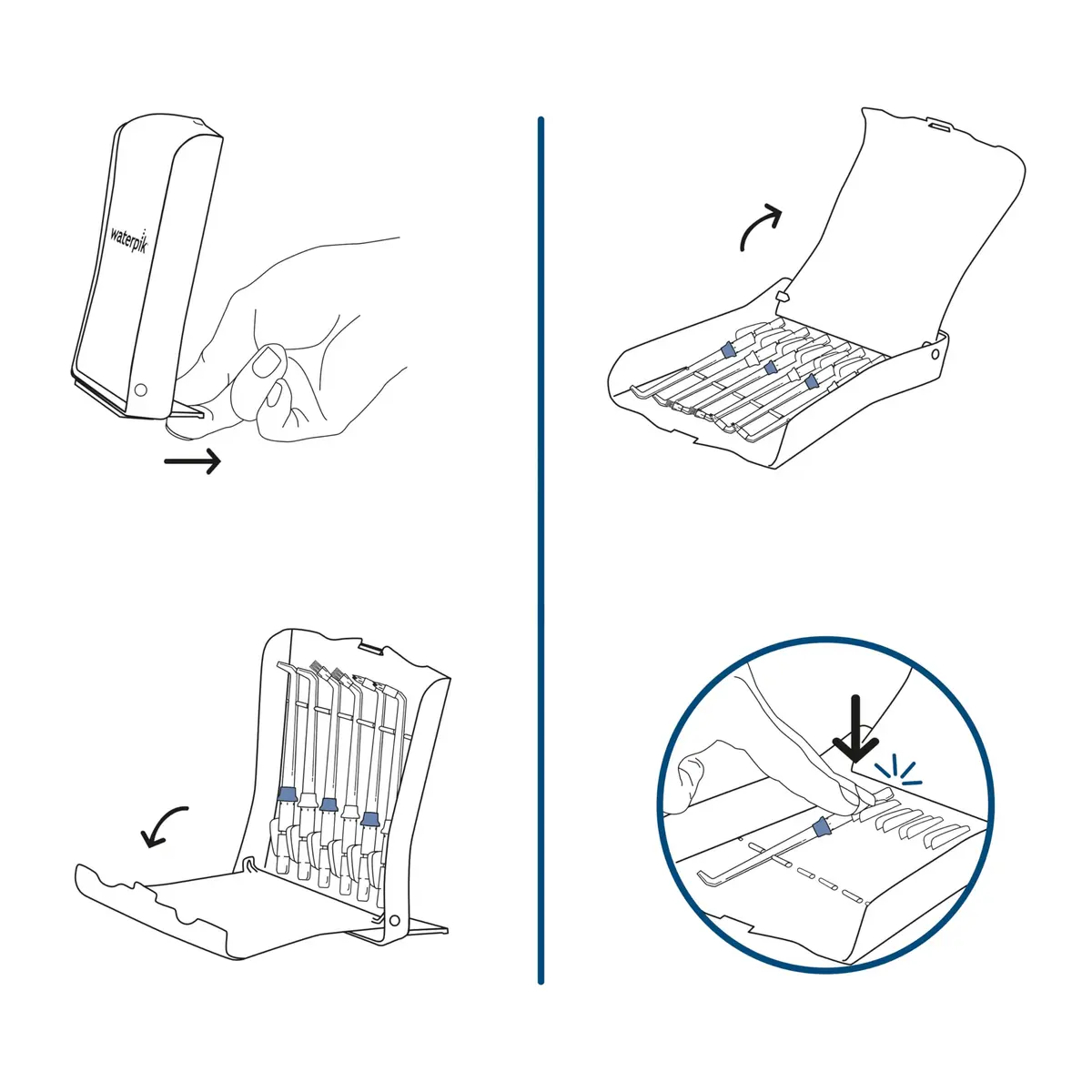 Waterpik 6 Replacement Tips with Case for Hygienic Storage & Travel TS-100E | Genuine Waterpik Tips for Oral Care - view 4