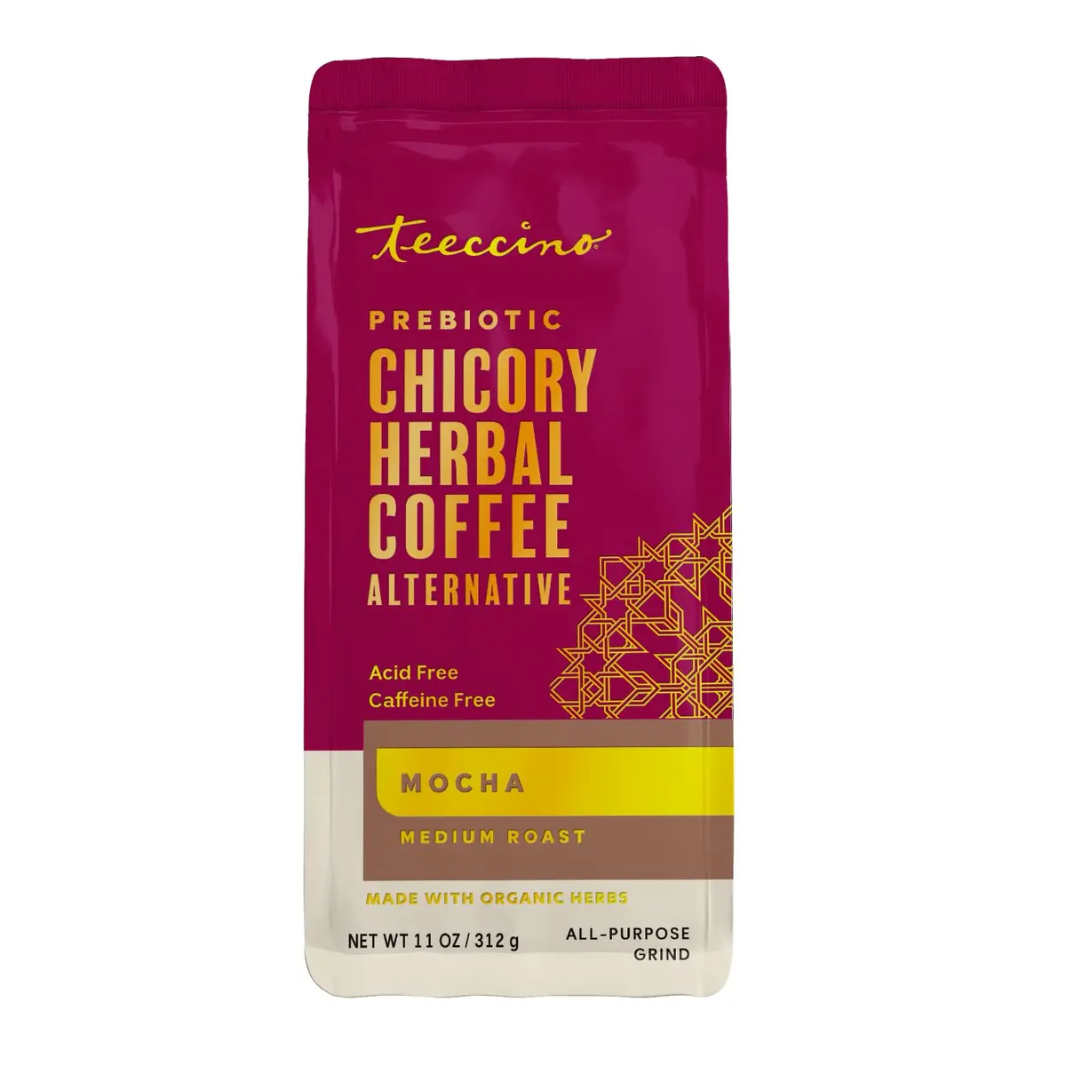 Teeccino Mocha Chicory Coffee Alternative - 11 Ounce - Ground Herbal Coffee That’s Prebiotic, Caffeine-Free & Acid Free, Medium Roast - view 9