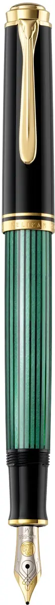 Pelikan Souverän M400 Fountain Pen Extra Fine Nib Black/Green | Classic Piston Fill System - view 2