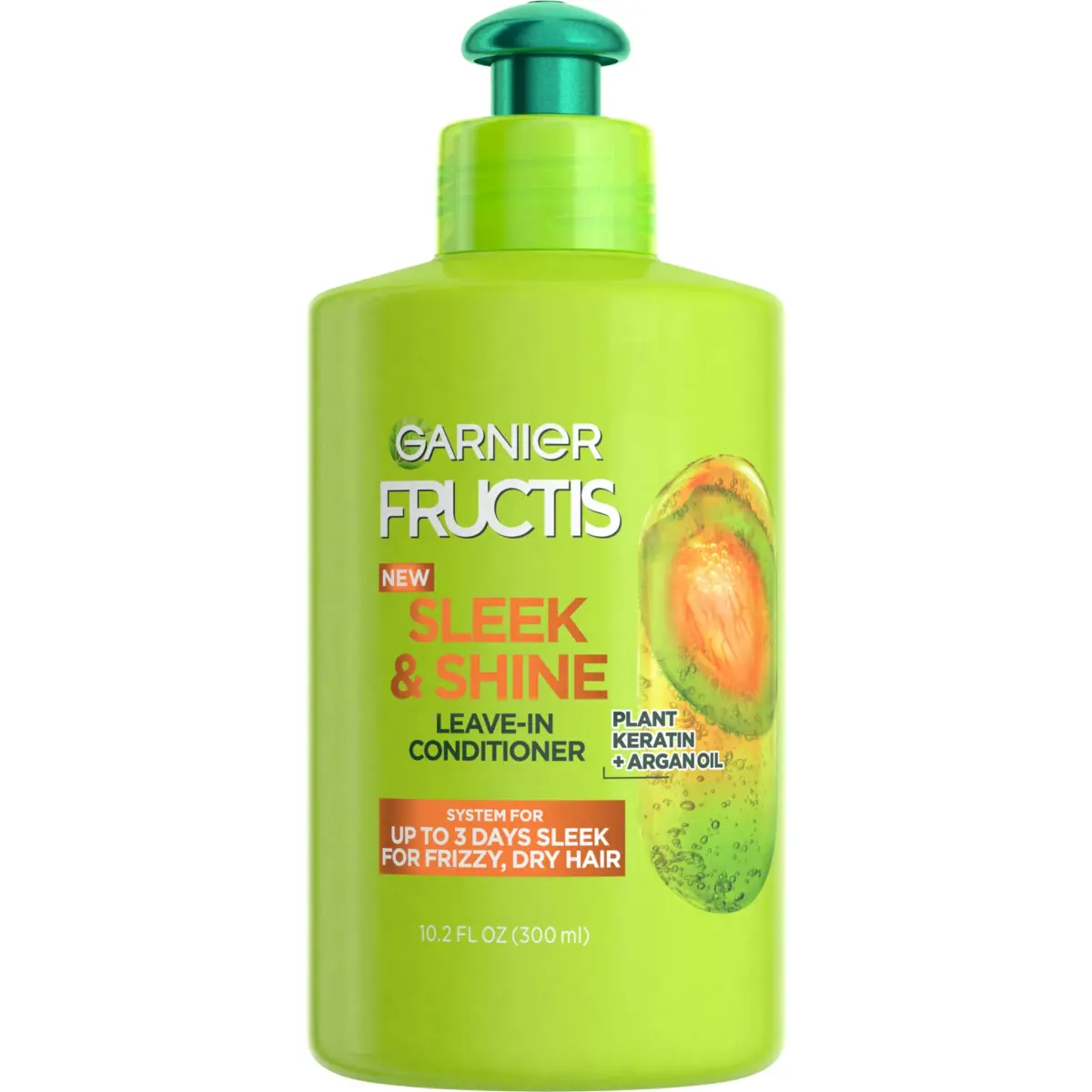 Garnier Fructis Sleek & Shine Leave-In Conditioner Cream 299ml (10.2 Fl Oz) | Controls Frizz for Dry Hair - main product image