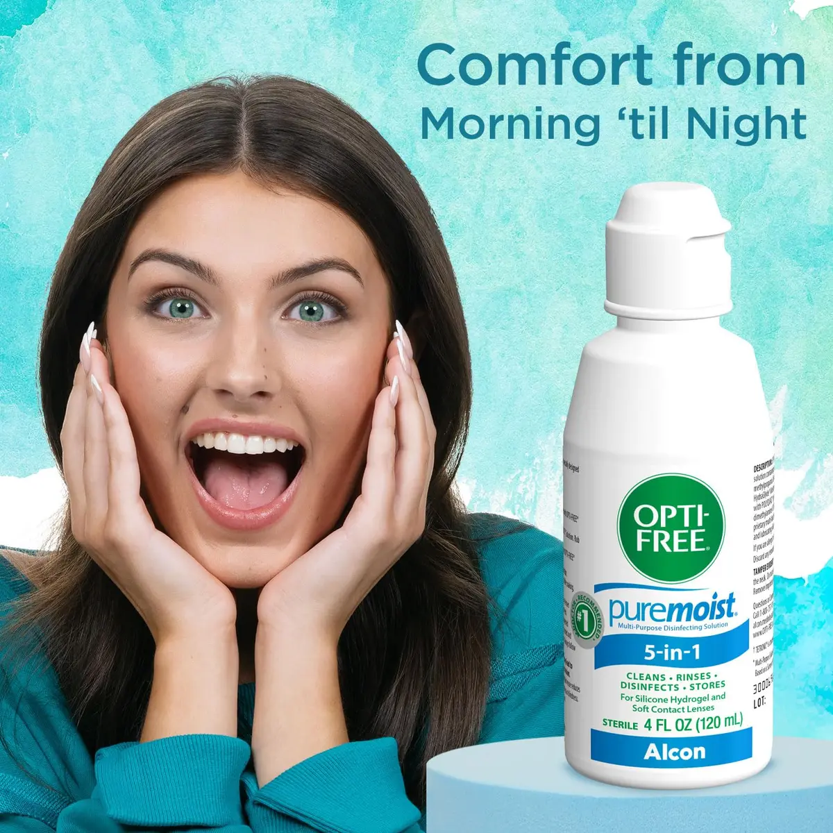 Opti-Free Puremoist Multi-Purpose Contact Lens Solution 118ml (4 Fl Oz) | Doctor Recommended for All-Day Comfort - view 4