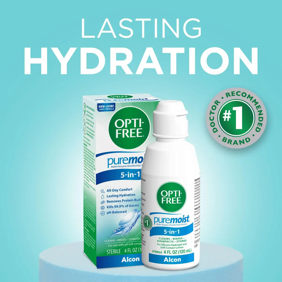 Opti-Free Puremoist Multi-Purpose Contact Lens Solution 118ml (4 Fl Oz) | Doctor Recommended for All-Day Comfort - view 5