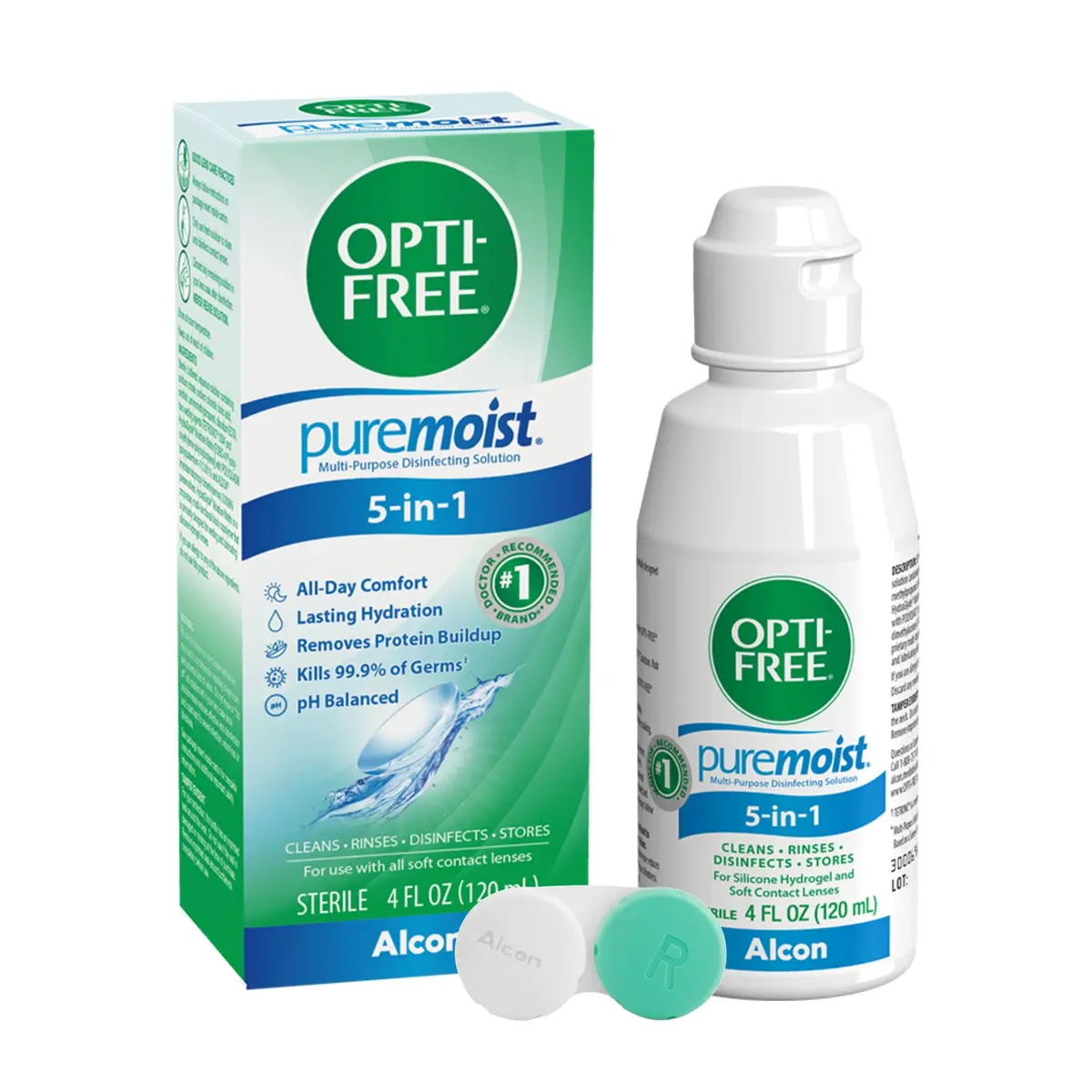 Opti-Free Puremoist Multi-Purpose Contact Lens Solution 118ml (4 Fl Oz) | Doctor Recommended for All-Day Comfort - main product image