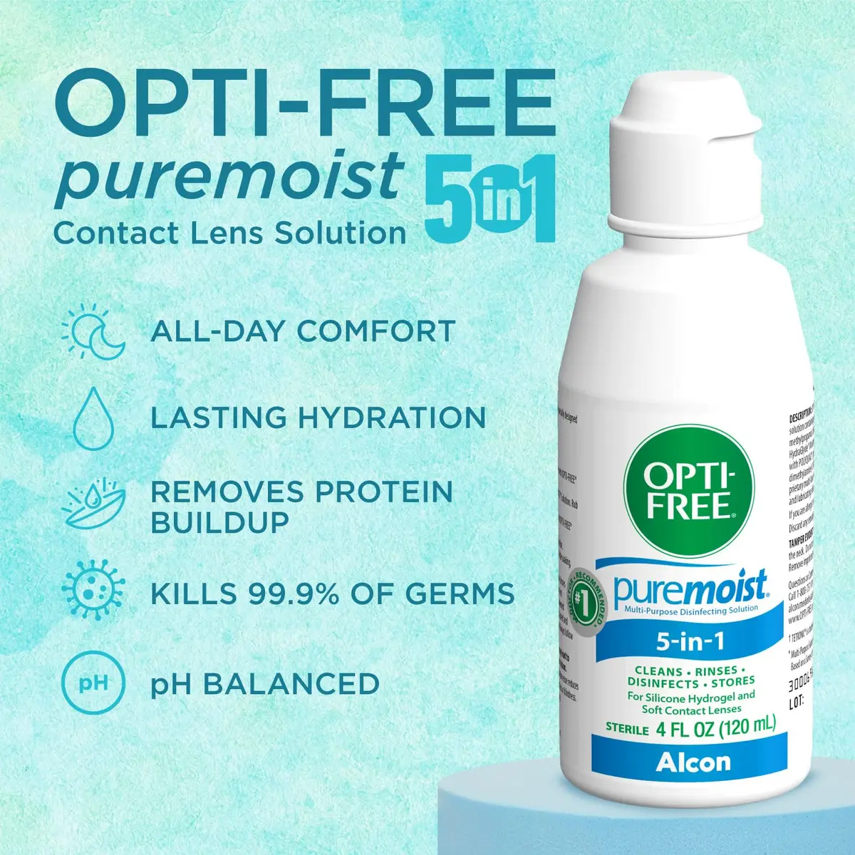 Opti-Free Puremoist Multi-Purpose Contact Lens Solution 118ml (4 Fl Oz) | Doctor Recommended for All-Day Comfort - view 3