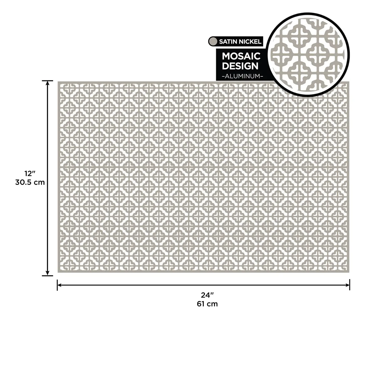 M-D Building Aluminum Sheet Mosaic Pattern, Satin Nickel, 12in x 24in | Rust-Resistant Interior/Exterior Sheet - view 2