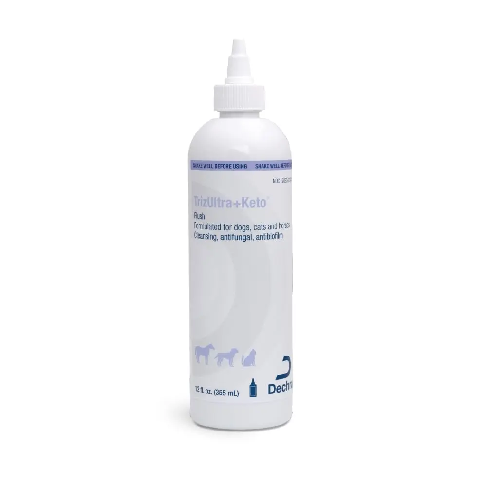 TrizULTRA + Keto Flush for Dogs, Cats & Horses | 12 Fl Oz antibacterial ear & skin cleanser - main product image