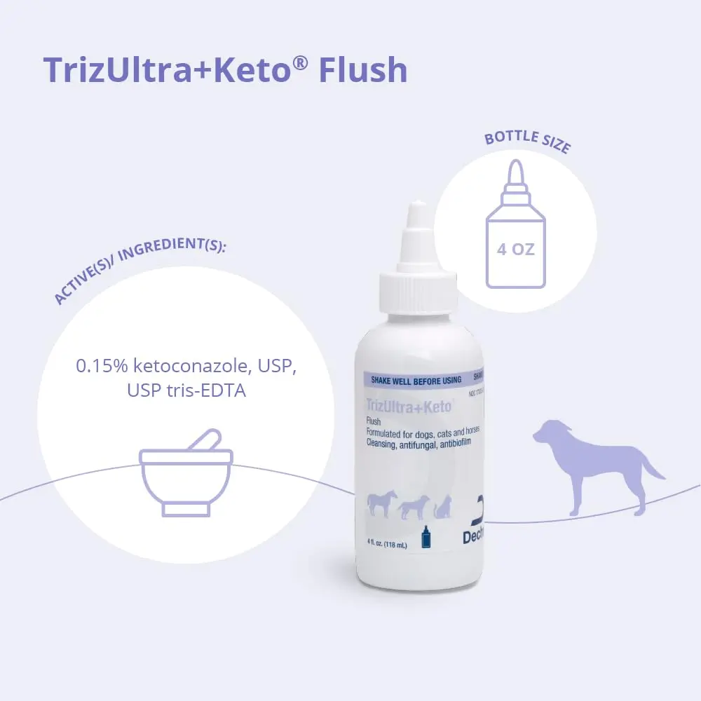 TrizULTRA + Keto Flush for Dogs, Cats & Horses | 12 Fl Oz antibacterial ear & skin cleanser - view 2