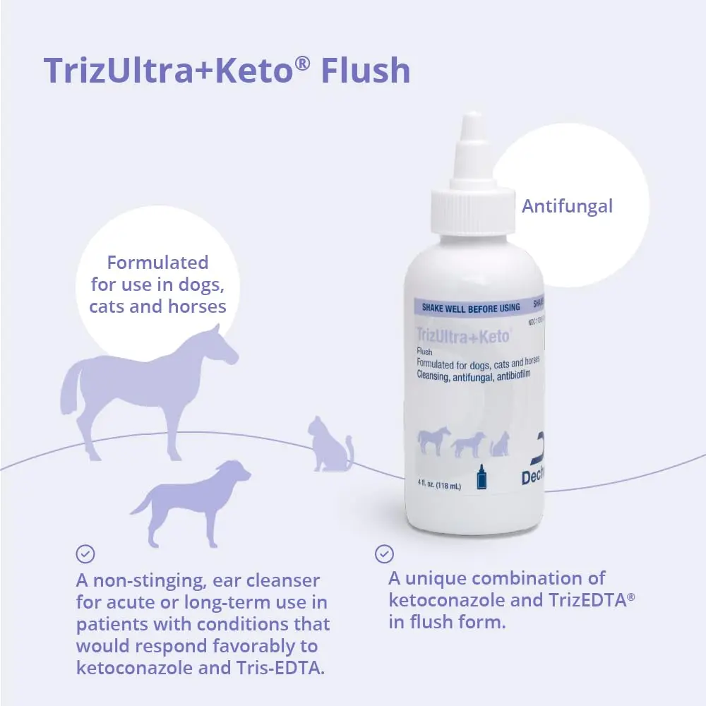 TrizULTRA + Keto Flush for Dogs, Cats & Horses | 12 Fl Oz antibacterial ear & skin cleanser - view 3
