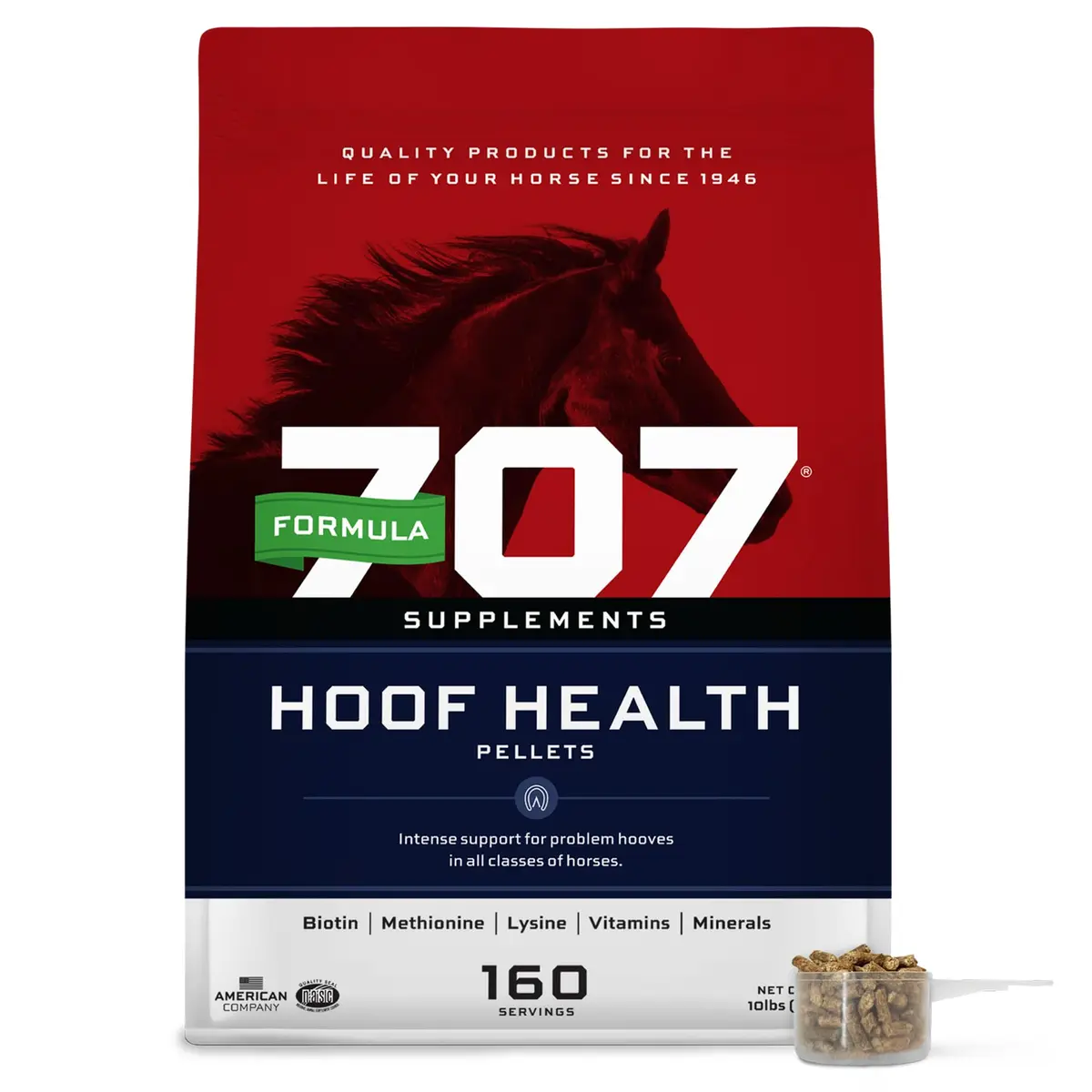 Formula 707 Hoof Health Equine Supplement, 10 lb Bag | Supports Healthy Hooves & Skin - main product image