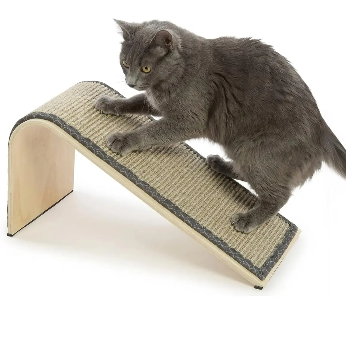 SmartyKat Sisal Angle Ramp Cat Scratcher | Natural Woven Sisal & Wooden Structure, Organic Catnip - main product image