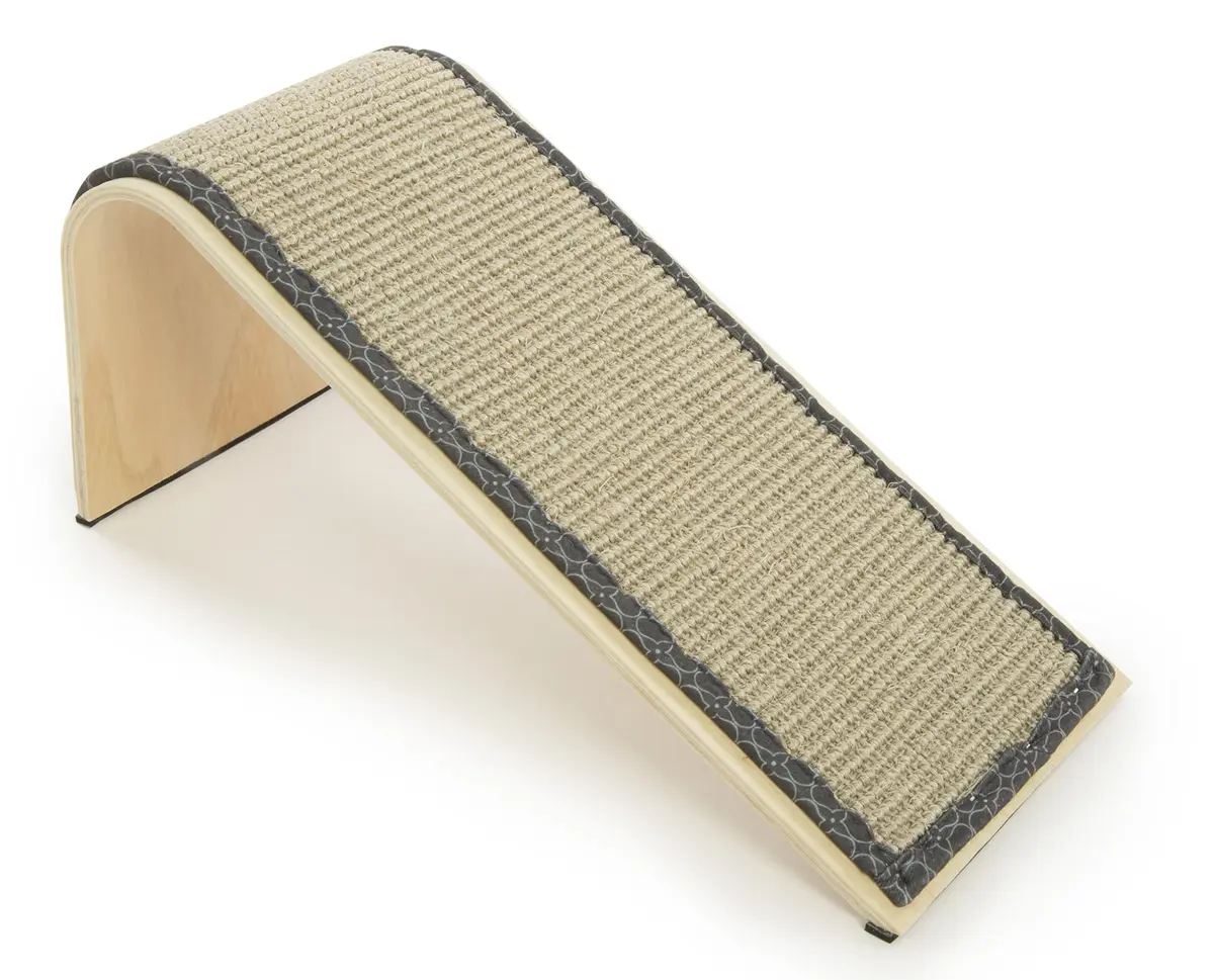 SmartyKat Sisal Angle Ramp Cat Scratcher | Natural Woven Sisal & Wooden Structure, Organic Catnip - view 7