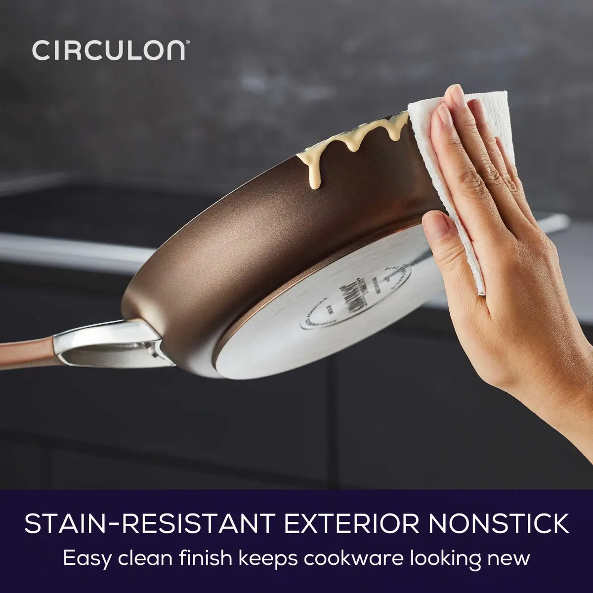 Circulon Symmetry Non Stick Pots and Pans Set, 11-Piece, Chocolate | Durable Hard-Anodized Cookware for Healthy Cooking - view 5