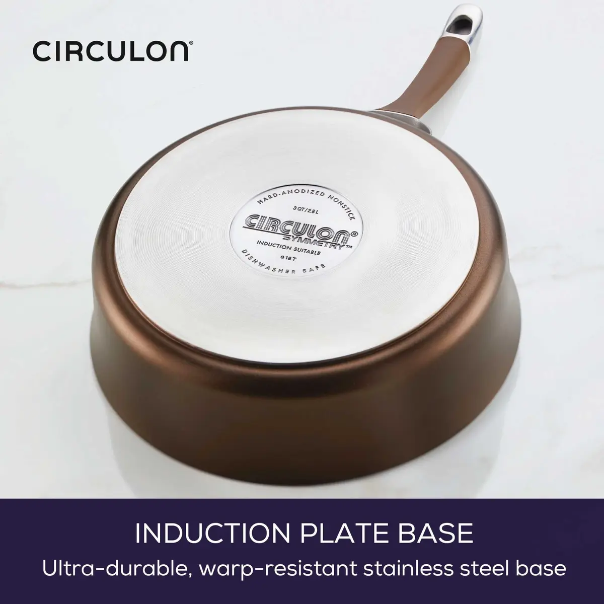 Circulon Symmetry Non Stick Pots and Pans Set, 11-Piece, Chocolate | Durable Hard-Anodized Cookware for Healthy Cooking - view 7