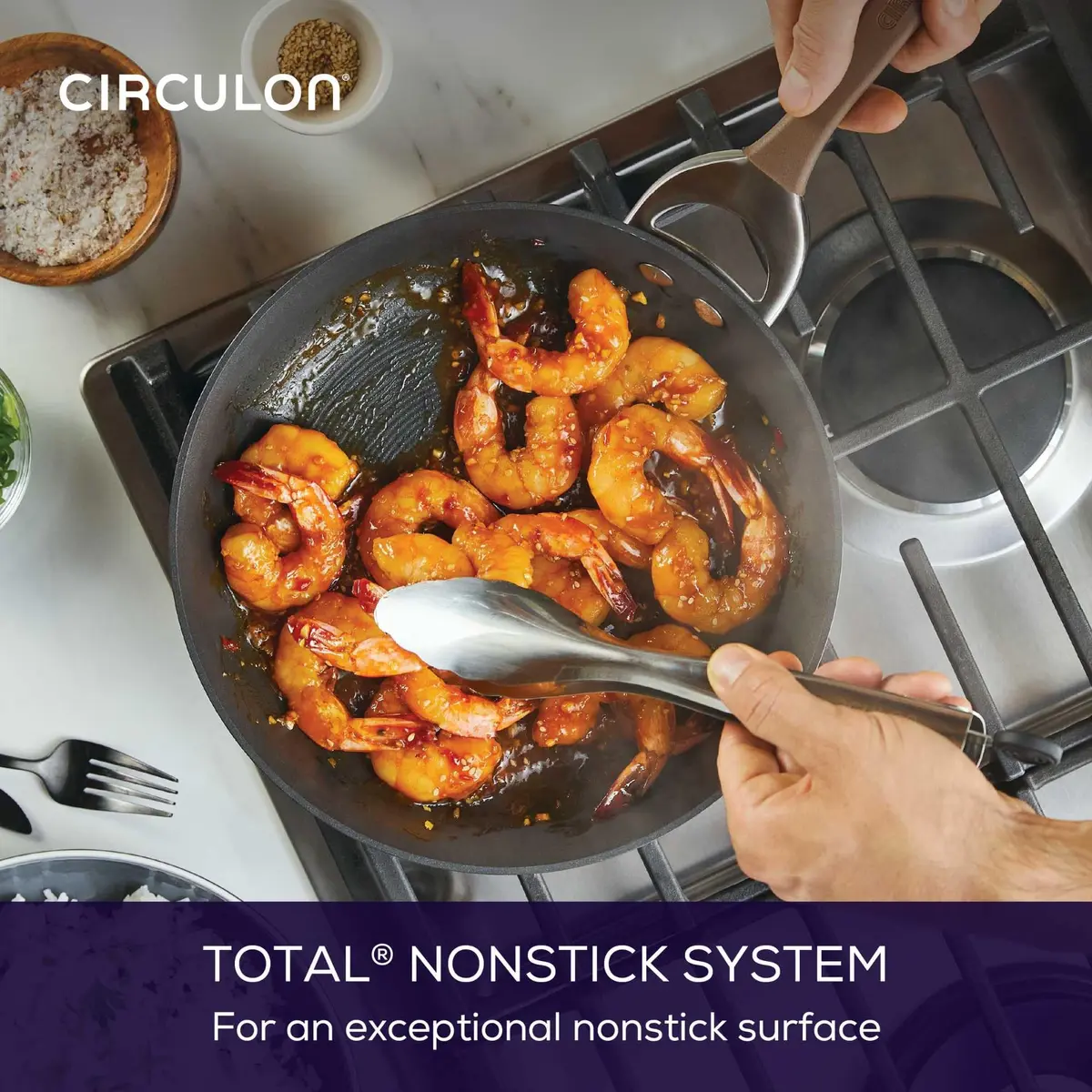 Circulon Symmetry Non Stick Pots and Pans Set, 11-Piece, Chocolate | Durable Hard-Anodized Cookware for Healthy Cooking - view 4