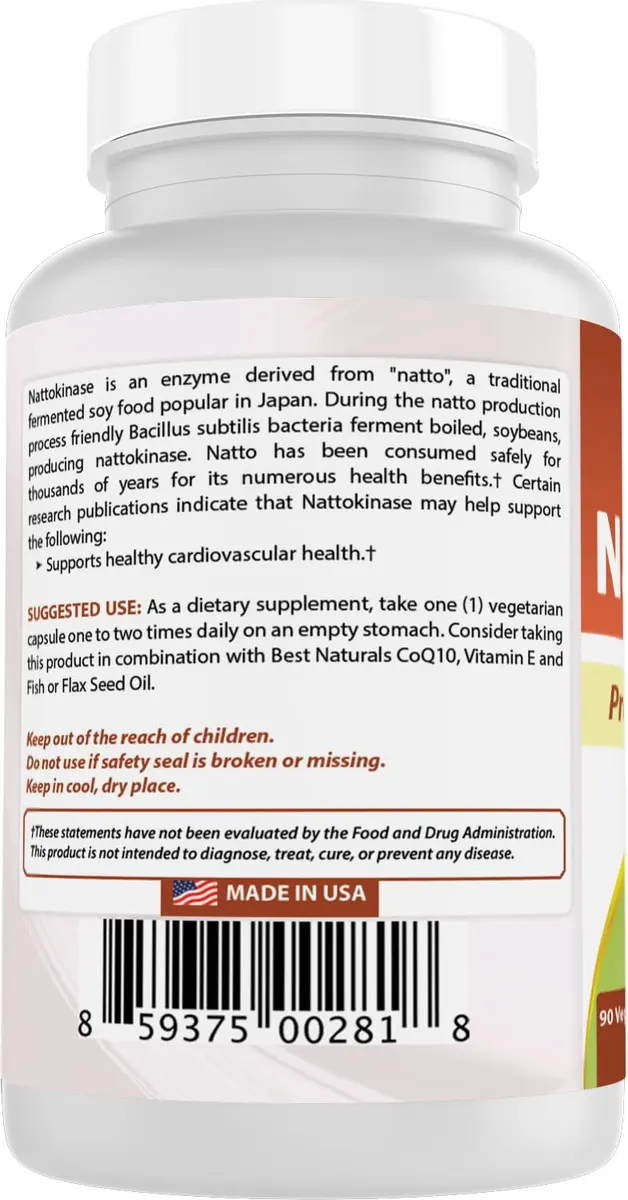 Best Naturals Nattokinase 2000 FU 100 Mg | Circulatory Support Vegetarian Capsules - view 7