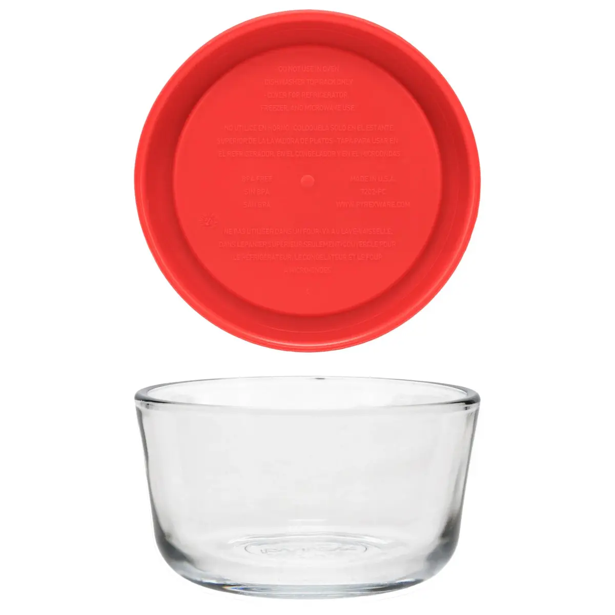 Pyrex Simply Store 1 Cup Round Glass Food Storage Container with Red Lid | 237ml (8 fl oz) - view 5