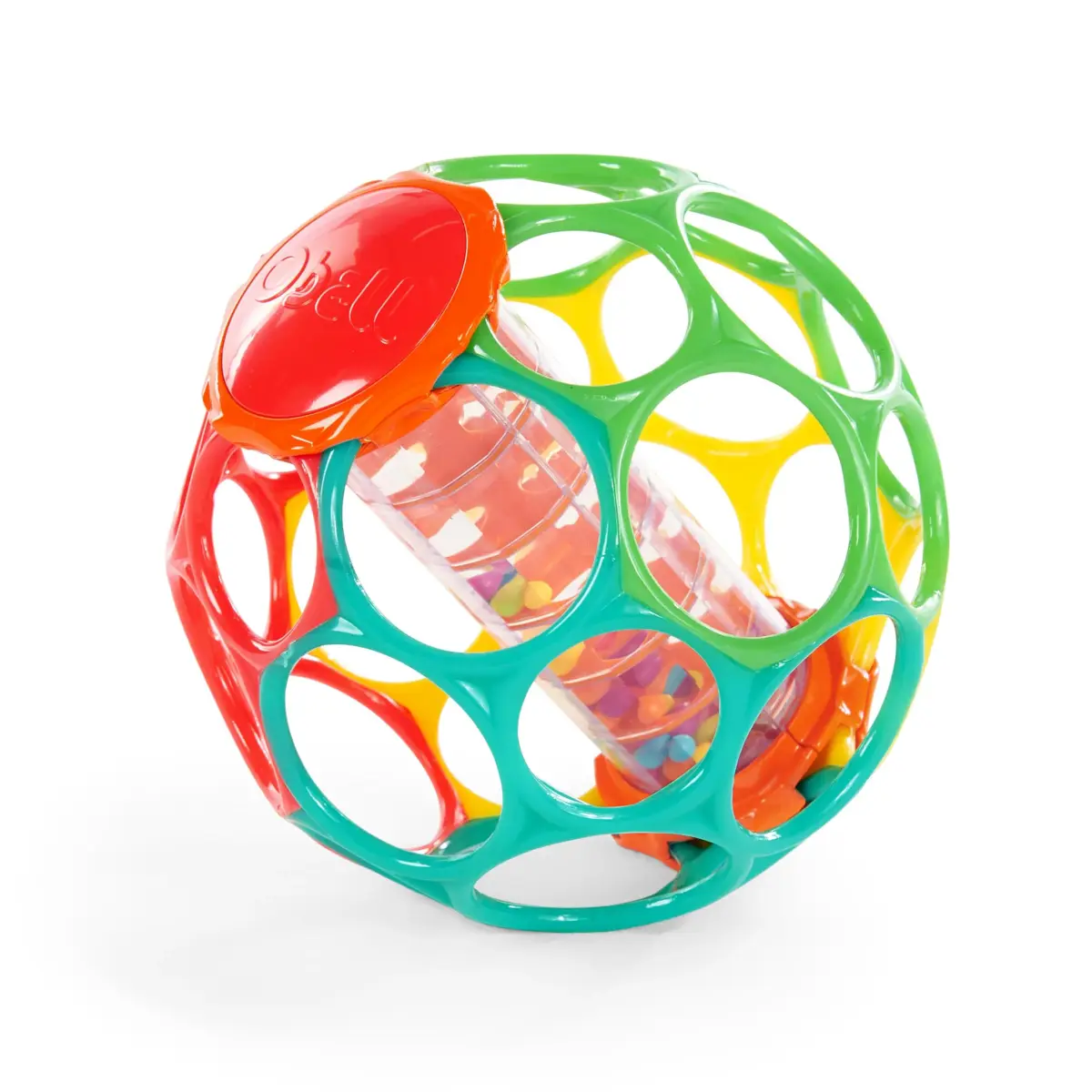 Bright Starts Oball Rollin' Rainstick Rattle Easy-Grasp Toy 15.24 cm (6 inches) | BPA-Free Baby Toy - main product image