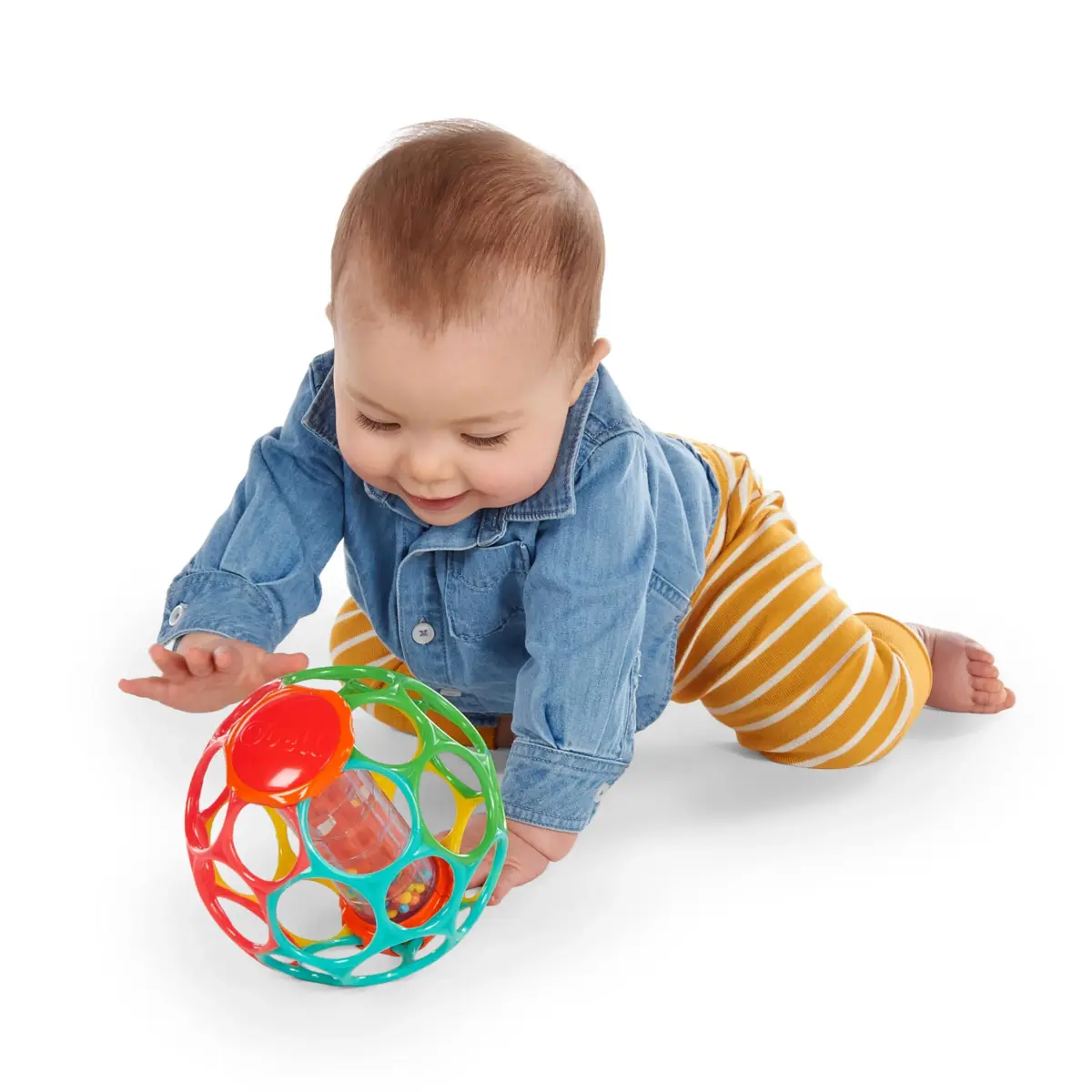 Bright Starts Oball Rollin' Rainstick Rattle Easy-Grasp Toy 15.24 cm (6 inches) | BPA-Free Baby Toy - view 3