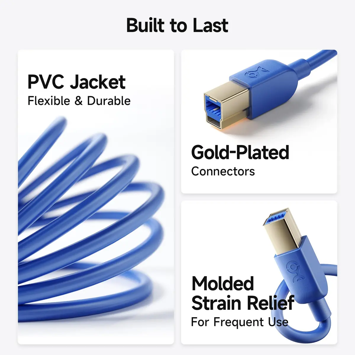 Cable Matters USB 3.0 A to B Cable 3ft | 5Gbps Data Transfer, Blue - view 5