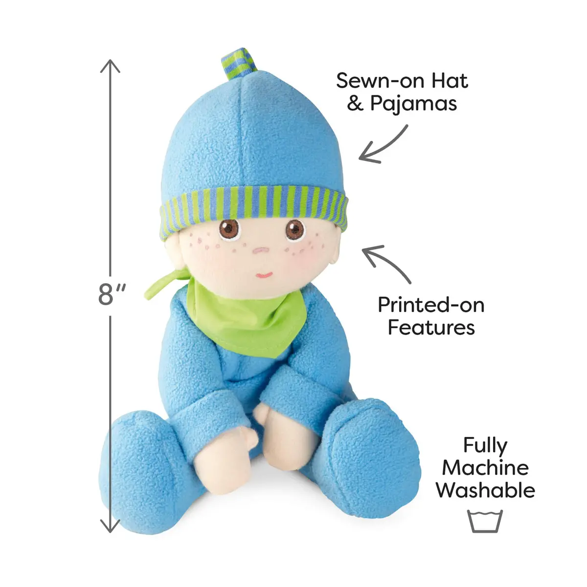 HABA Snug-Up Soft Plush Luis Baby Doll 8" | Perfect Newborn & Toddler Toy, Machine Washable, Ideal Boy Doll - view 2
