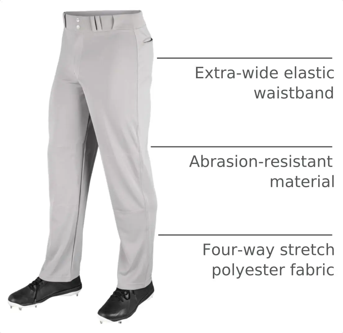 Champro Youth MVP Open Bottom Relaxed Fit Baseball Pant, Grey, Medium | Durable Polyester, Comfort Fit - view 4
