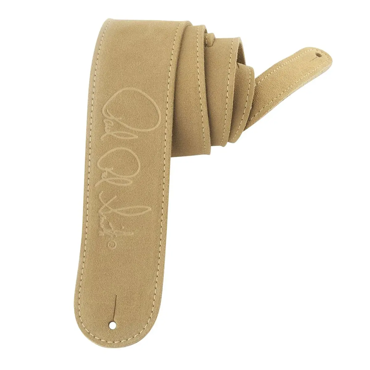PRS Suede Logo Guitar Strap, Tan | Adjustable 2.5" Wide, Made in USA - main product image