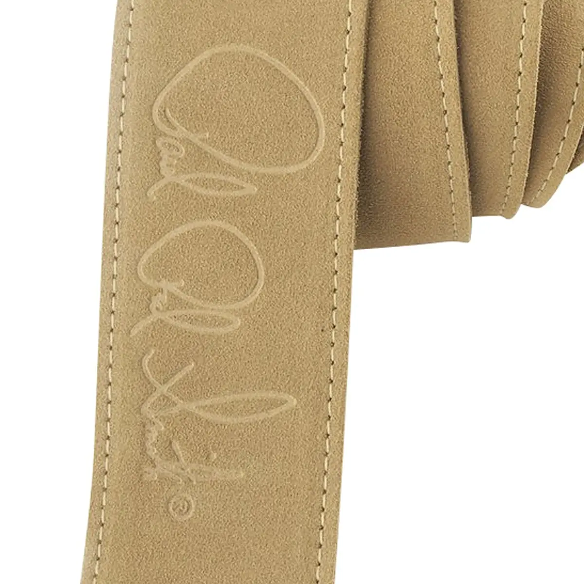 PRS Suede Logo Guitar Strap, Tan | Adjustable 2.5" Wide, Made in USA - view 2