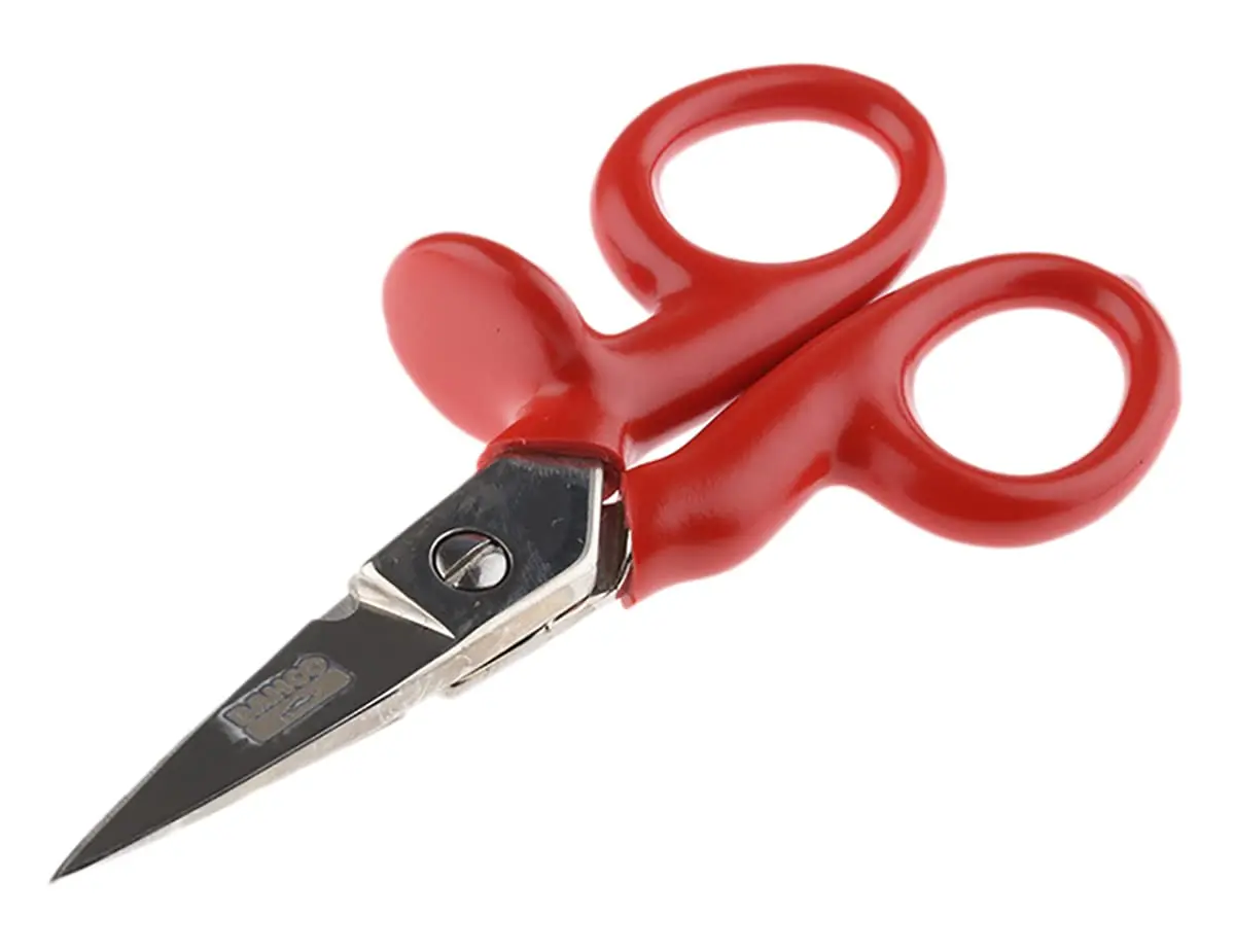 Bahco SC127V 1000V Scissors | Red Handle, 2" Blade, Stainless Steel, Guard for Safety - main product image