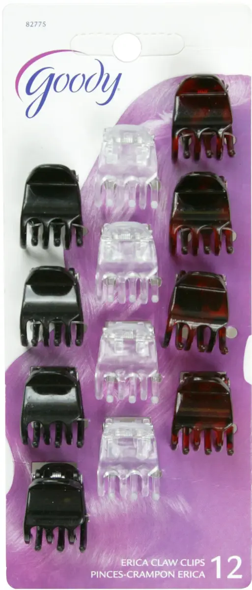 Goody Classics 3 Prong Mini Claw Hair Clips, 36 Count (1.5 cm Width) | Secure Hold for Short Hair & Partial Updos - main product image