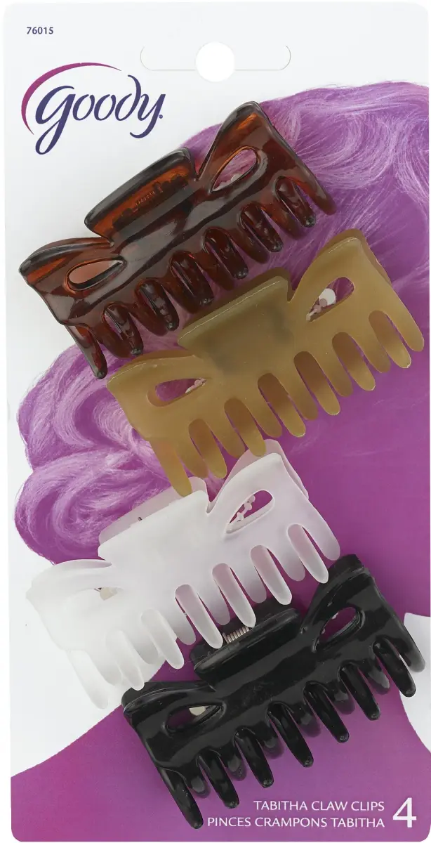 Goody Classics Medium Claw Hair Clips (12 Count) | Assorted Colors for All Hair Types - main product image
