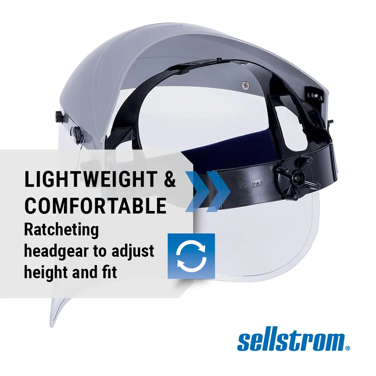 Sellstrom 301 Face Shield Uncoated Clear Tint, Aluminum Binding, ANSI Z87.1 | Lightweight, Impact-Resistant Safety Face Shield - view 5