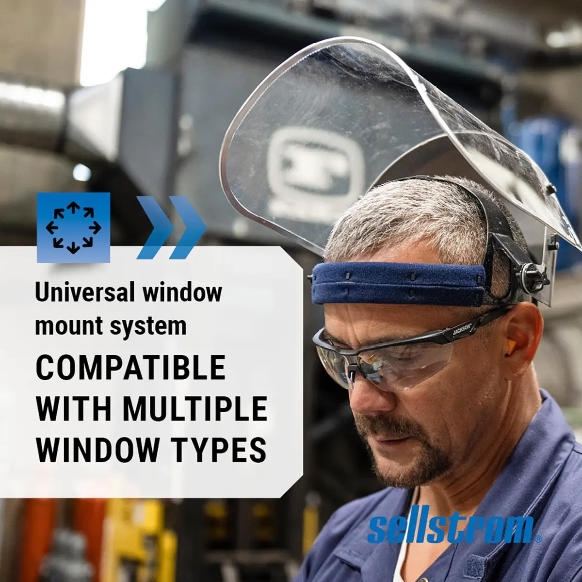 Sellstrom 301 Face Shield Uncoated Clear Tint, Aluminum Binding, ANSI Z87.1 | Lightweight, Impact-Resistant Safety Face Shield - view 3