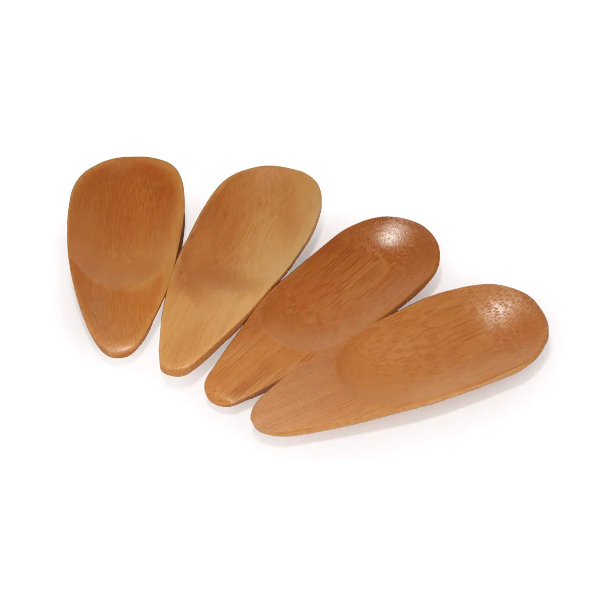 BambooMN 4" Small Solid Bamboo Oval Scoop | Eco-Friendly Kitchen Utensil for Spices & Sauces - main product image