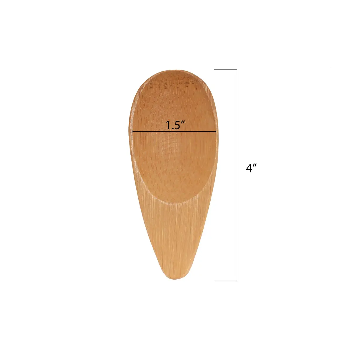 BambooMN 4" Small Solid Bamboo Oval Scoop | Eco-Friendly Kitchen Utensil for Spices & Sauces - view 4