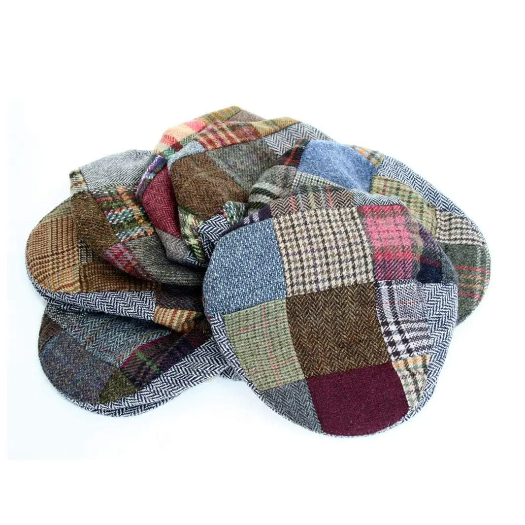 Biddy Murphy Newsboy Flat Cap, 100% Irish Wool, Patchwork, Multicolor, XL | Unique Irish Tweed Style - view 9