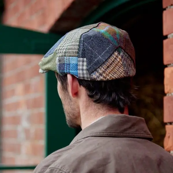 Biddy Murphy Newsboy Flat Cap, 100% Irish Wool, Patchwork, Multicolor, XL | Unique Irish Tweed Style - view 6