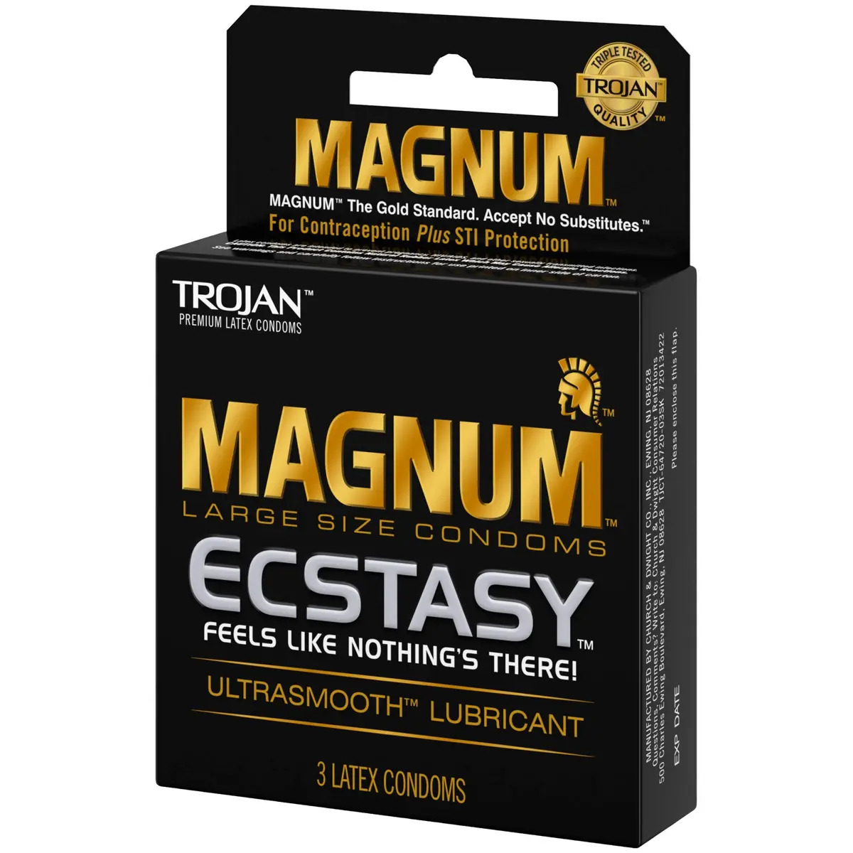 Trojan Magnum Ecstasy Large Size Condom 3 Count | Extra Large, Lubricated, USA Import - view 4
