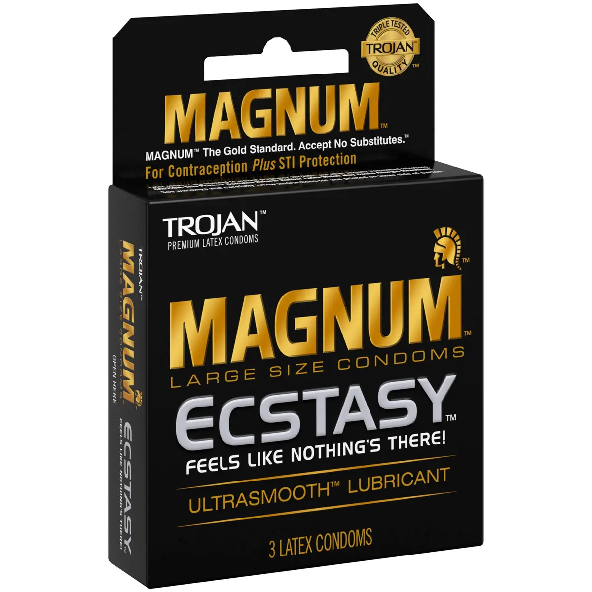 Trojan Magnum Ecstasy Large Size Condom 3 Count | Extra Large, Lubricated, USA Import - view 3