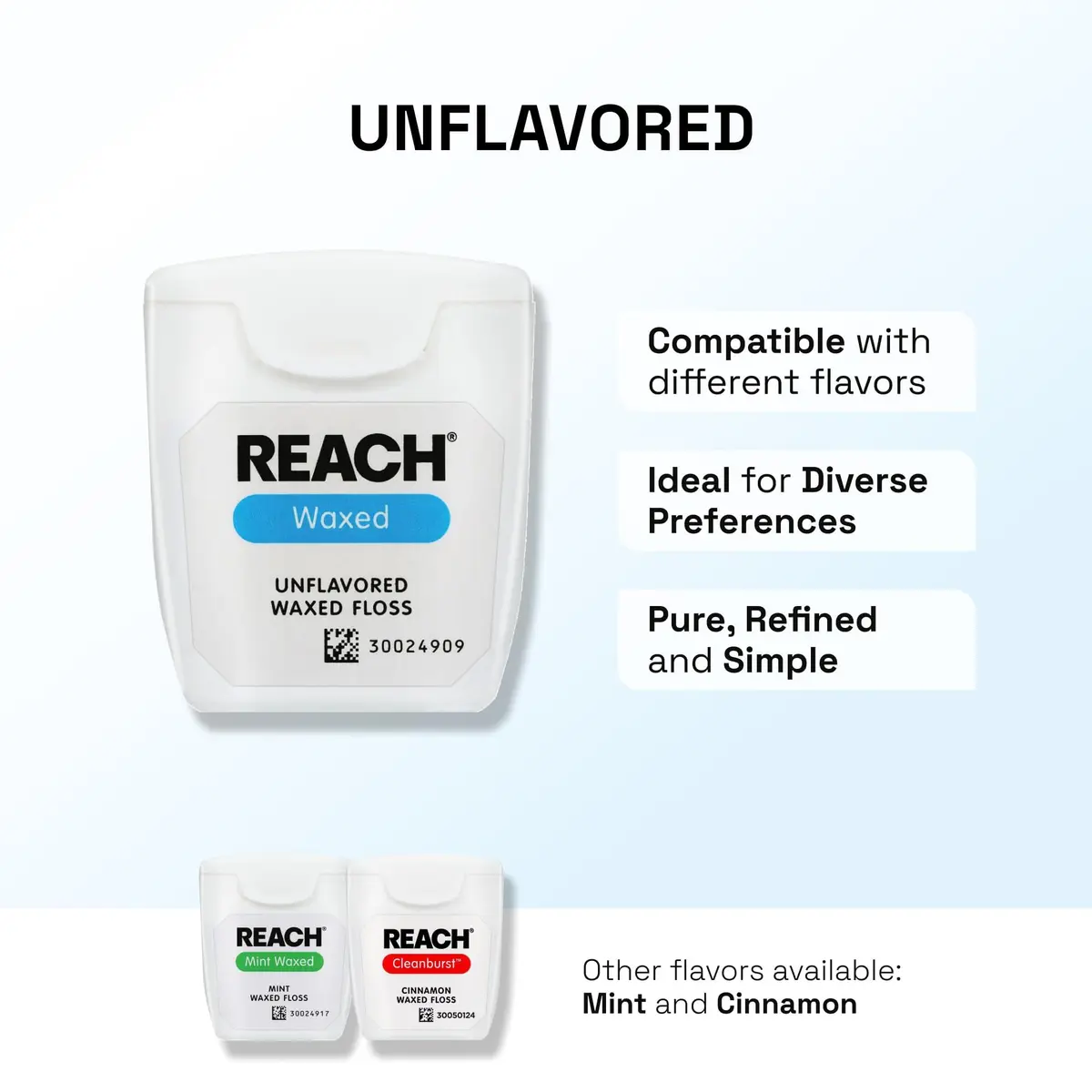 REACH Waxed Dental Floss, Unflavored, 165 ft (49.5 m) | Shred Resistant Plaque Remover - view 6