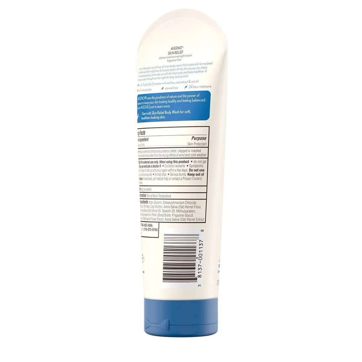 Aveeno Skin Relief Overnight Intense Moisture Cream 207ml (7.3 oz) | Therapeutic Dimethicone Skin Protectant for Dry Itchy Skin Relief - view 5