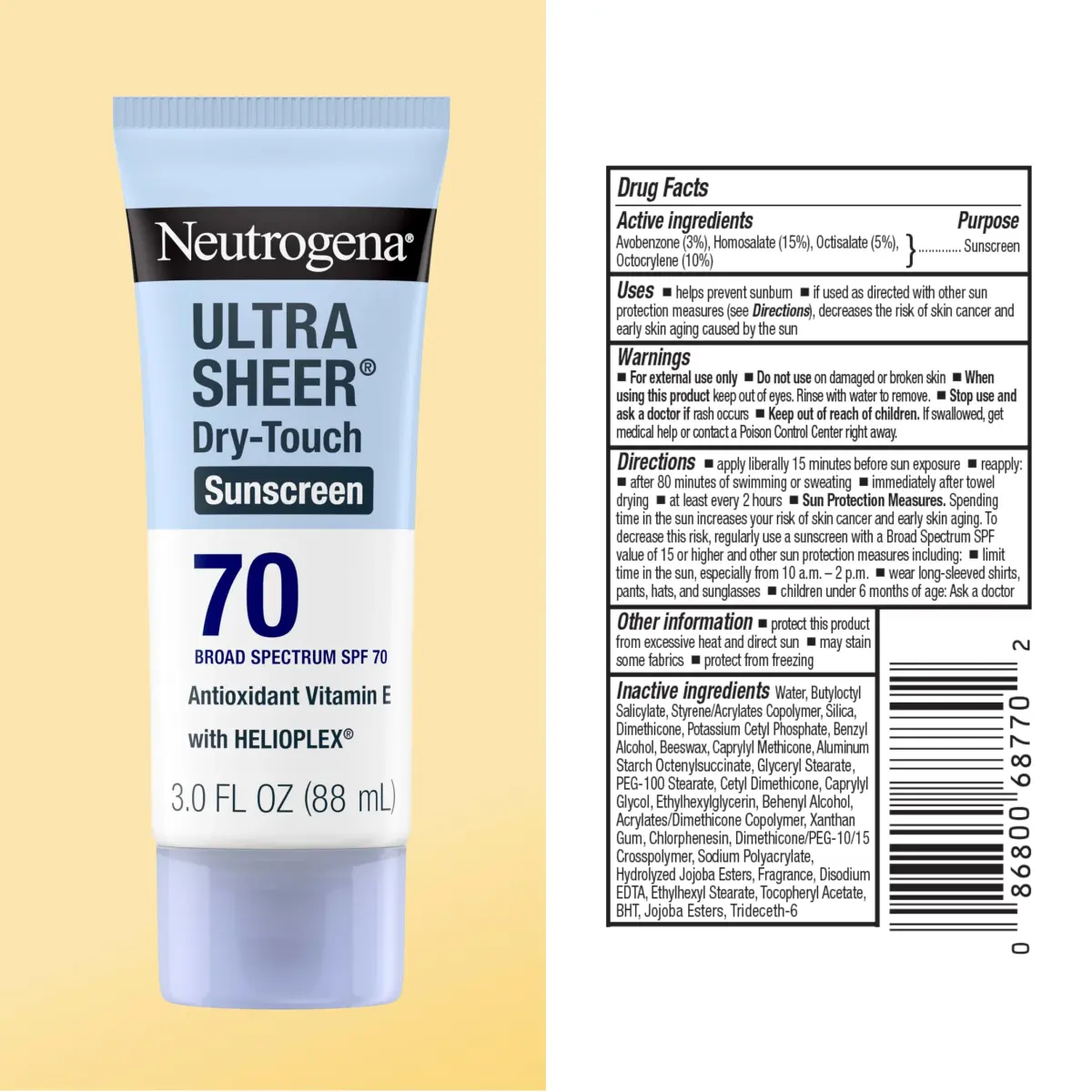 Neutrogena Ultra Sheer Dry-Touch Sunscreen Lotion SPF 70 88ml (3 fl. oz) | Dermatologist Recommended Broad Spectrum Protection - view 8