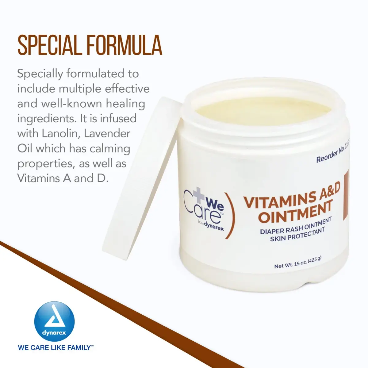 Dynarex Vitamins A & D Ointment Skin Protectant 425.2 g (15 oz) | Soothes Dry, Chaffed Skin - view 3