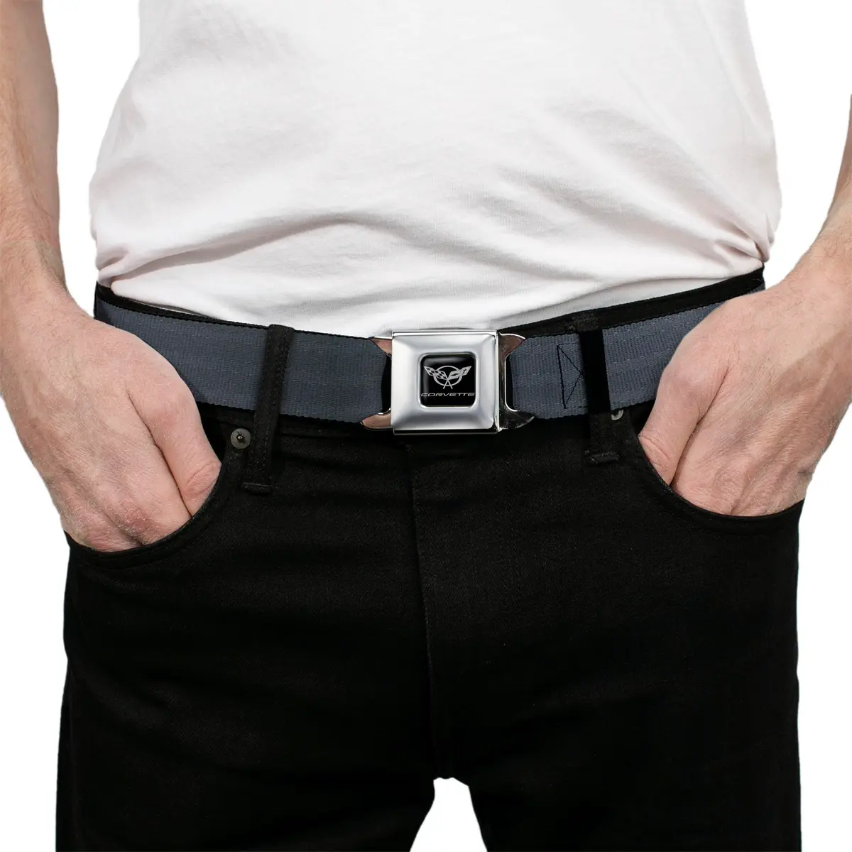 Buckle-Down Men's Seatbelt Buckle Belt, 1.5 Inch Wide, Black Regular | Fashion & Function - view 3