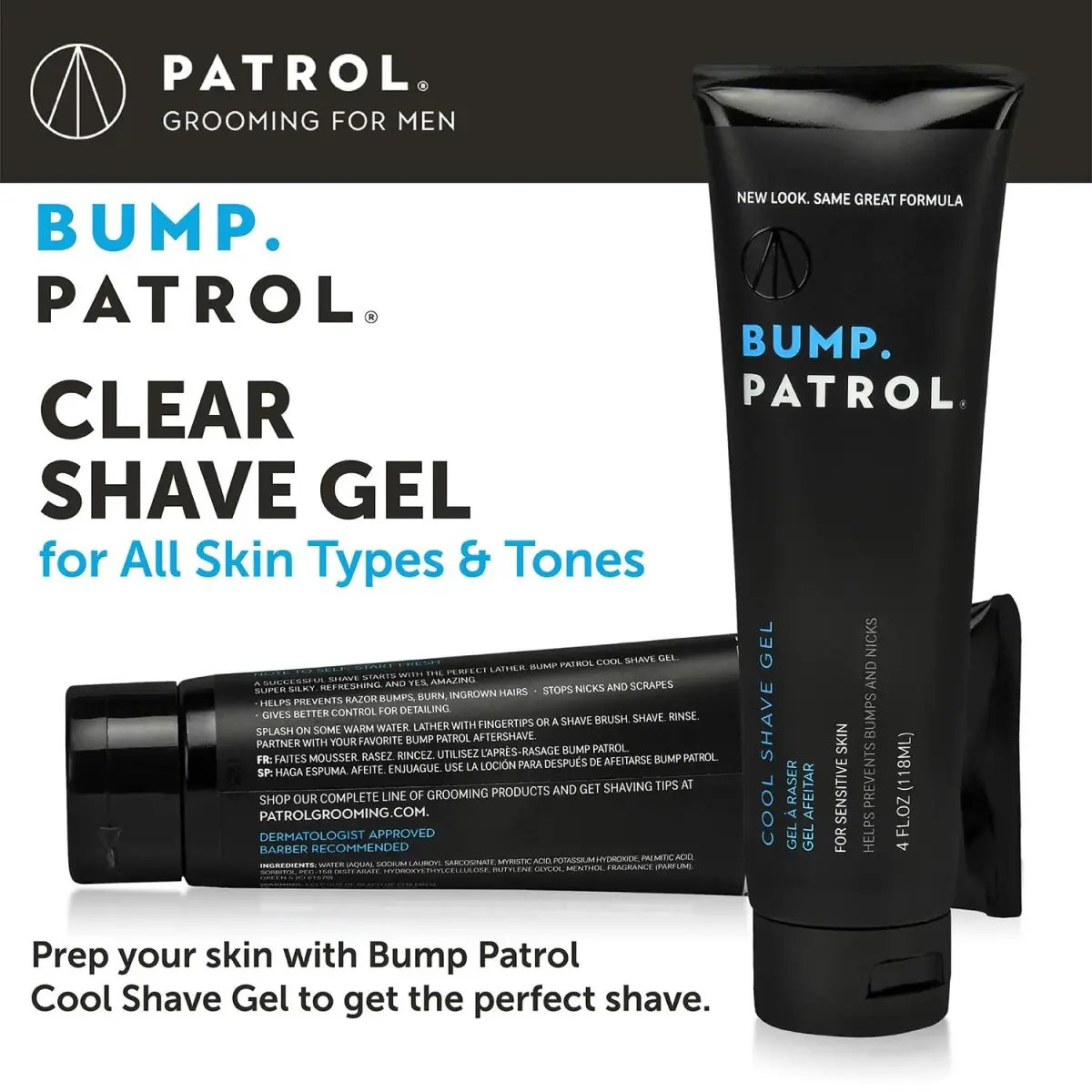 Bump Patrol Cool Shave Gel - Sensitive Clear Shaving Gel With Menthol 236ml (8 Fl Oz) | Prevents Razor Burn, Bumps, Ingrown Hair - view 3