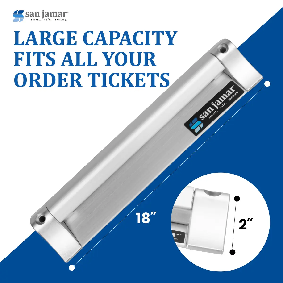 San Jamar Order Ticket Holder for Restaurant – 18" Anodized Aluminum Metal Receipt Holder with Grip Track – Durable Wall Mount Check Rack for Kitchen, Restaurant and Service Counters - view 5