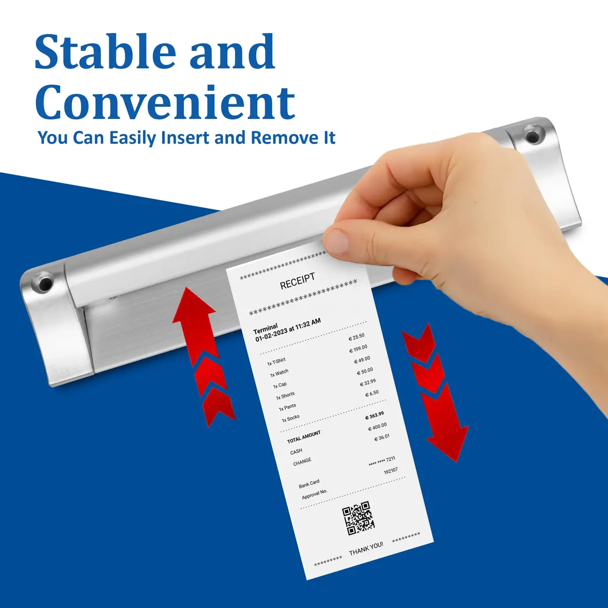 San Jamar Order Ticket Holder for Restaurant – 18" Anodized Aluminum Metal Receipt Holder with Grip Track – Durable Wall Mount Check Rack for Kitchen, Restaurant and Service Counters - view 6